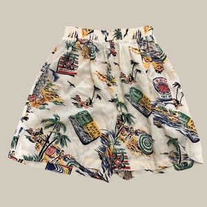 Tropical Print Women's Vintage Shorts Karen Kane Easy Wear
